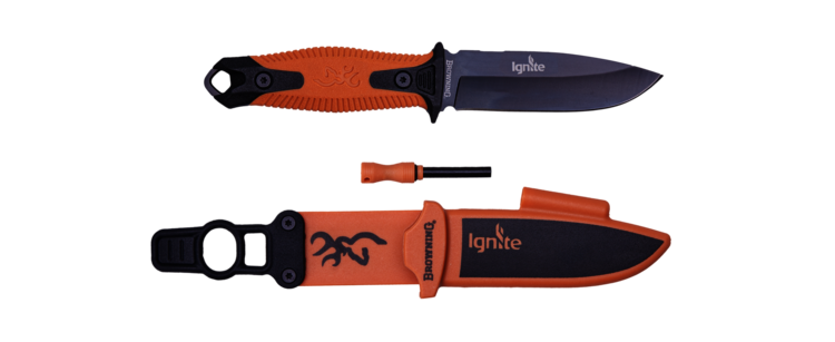 KNIFE IGNITE FIXED BLACK/ORANGE