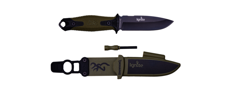 KNIFE IGNITE FIXED BLACK/GREEN